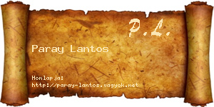 Paray Lantos névjegykártya